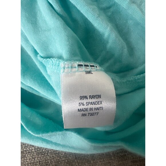 Apt. 9 & Cato Womens Short Sleeve T-Shirts M Cotton Blend Black & Aqua Lot of 2 - Picture 7 of 13